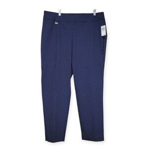 PREMISE Bengaline Womens Pull-On Tummy Control Pants Blue Geo Career New Plus 2X